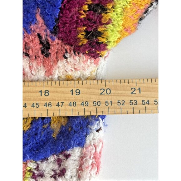 Free People Alpaca Blend Sweater Colorful Patch Pullover Women's Size M Boho - Picture 6 of 9